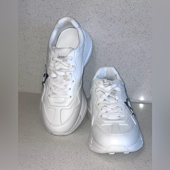 NEW Gucci Women White Rhyton Cat Eye Sneakers EU 38.5 RETAIL $930 - Picture 9 of 14